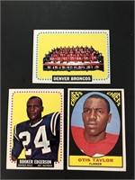1960 's Vintage Football Lot of 3 Cards