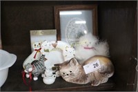 LOT OF CAT DECORATED ITEMS