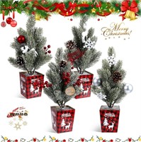Geetery 4 Pcs Mini Tabletop Christmas Tree Decorat