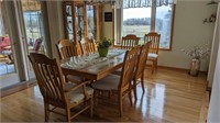 Solid Oak Dining Table & (7) Chairs