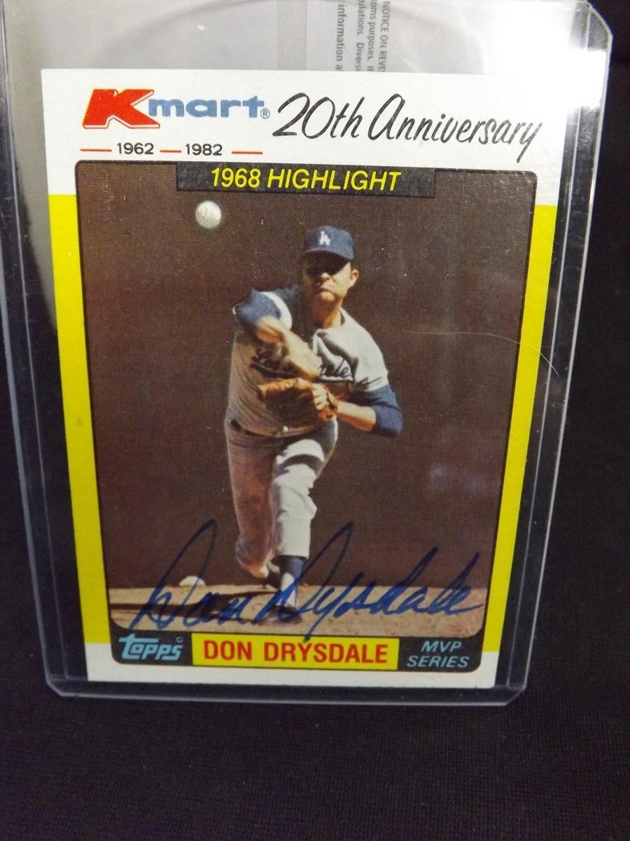 1982 TOPPS KMART DON DRYSDALE AUTOGRAPH