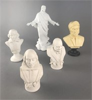 Shakespeare Churchill Dante Jesus Busts Figurine