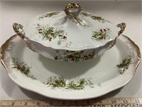 Laughlin holly Christmas tureen platter