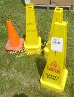 LOT OF WET FLOOR SIGNS