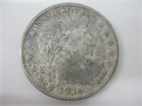 1915 Silver Barber Half Dollar - Philadelphia Mint