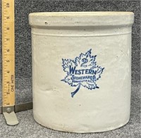 "Western" stoneware crock,