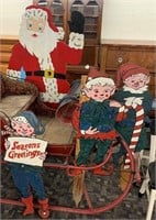 Plywood Cut Out Santa Claus & 3 Elves