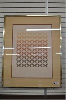 FRAMED AND MATTED EMBOSSED BUTTERFLY ART WORK;