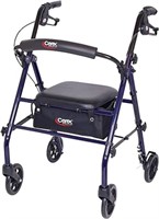 Carex Steel Rollator Walker with Seat and Wheels,