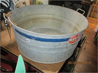 Martin Ware No. M-3 Galvanized Wash Tub w/Label