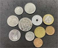11 Assorted Foreign Coins/ Tokens