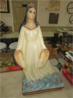 25 INCH PAINTED RELIGIOUS STATUE -- 14 X 9 X 26
