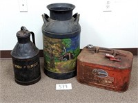 Vintage / Antique Milk Cans & Gas Can (No Ship)