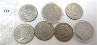 7 - Eisenhower dollars, mixed dates