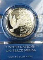 Sterling Silver  1973 UN Peace Medal