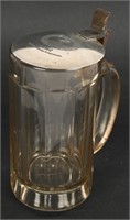 WWII NAZI GERMAN LIDDED BEER STEIN W U BOAT WW2