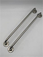 2 1917 Wolverine Nickel Plated Brass Towel Bars