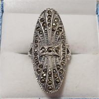 $140 Silver Marcasite Ring