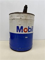 Vintage Mobil Oil Metal 5 Gallon Oil Gas Can -