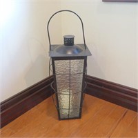 Lantern - Metal & Glass - 10 x 10 H 28" -flameless
