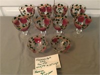 Handpainted Franciscan Apple Goblets & Bowls