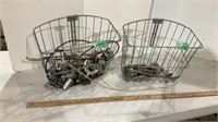 Bicycle baskets, and parts