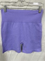 OQQ NYLON/SPANDEX SHORTS - SIZE LARGE - LILAC