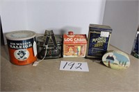 4 MISC TINS, 2 FULL COFFEE AND TOBACCO