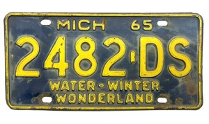 1965 Michigan License Plate