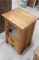 Oak End Table Cabinet