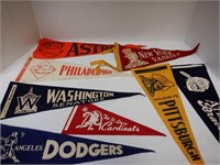 LOT OF 8 BASEBALL PENNANTS