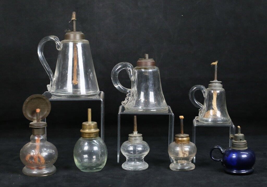 8 Miniature Whale Oil Lamps