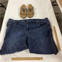 Lane Bryant 28 tall jeans, size 8 Naot sandals