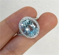 4.7ct Natural Aquamarine 18Kt Gold Ring