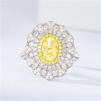 1ct Natural Yellow Diamond 18Kt Gold Ring