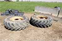 (2) 15-30 Tractor Tires on 8-Bolt Rims