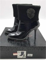 Baby Phat Booties Black Patent Leather Sz 8