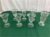 Lot of Sundae Glasses with 1 Rootbeer Float Glass