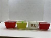 lot of 4 pyrex 501 regrigerator glass dishes - 1