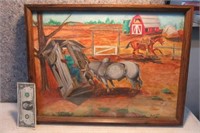Folk Cowboy Art Picture Watercolor?  Original