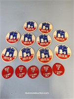 5 Tokens For Milk & Ten Milk Bottle Caps