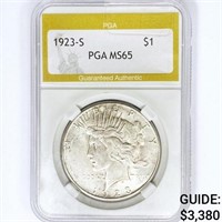 1923-S Silver Peace Dollar PGA MS65