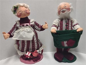 Vtg. Mr. & Mrs. Santa Claus Annalee Dolls (18"