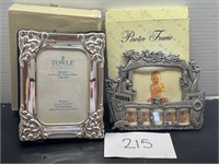 Pewter & silver plated photo frames