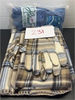 Winter accessory lot; scarf & gloves
