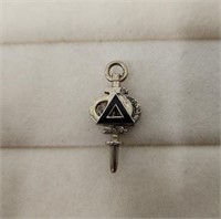 14K White Gold Delta Phi Fraternity Charm/Pendant