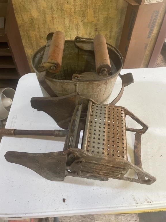 Galvanize mop bucket