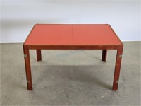 Teak Laminate Chrome Extension Dining Table