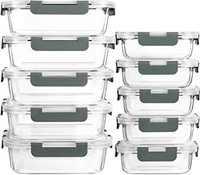 [10-Pack] Glass Meal Prep Containers with Lids-MCI