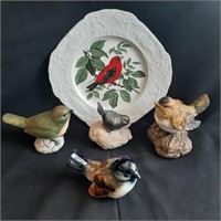 Bird Figurines and Collector Plate